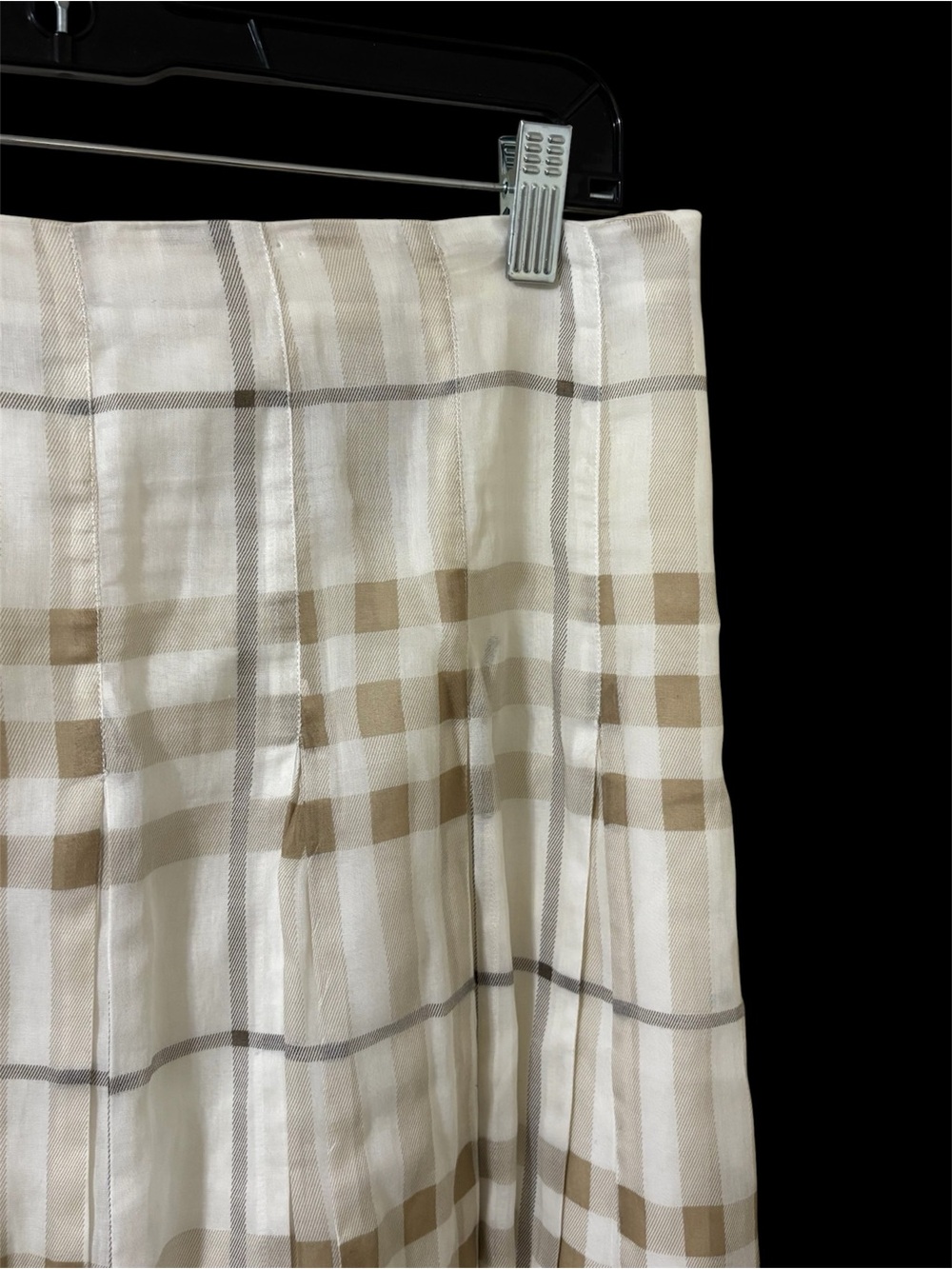 Burberry London 100% Cotton Knee Length Pleated Skirt Sz 8 Novacheck Plaid - Picture 10 of 16